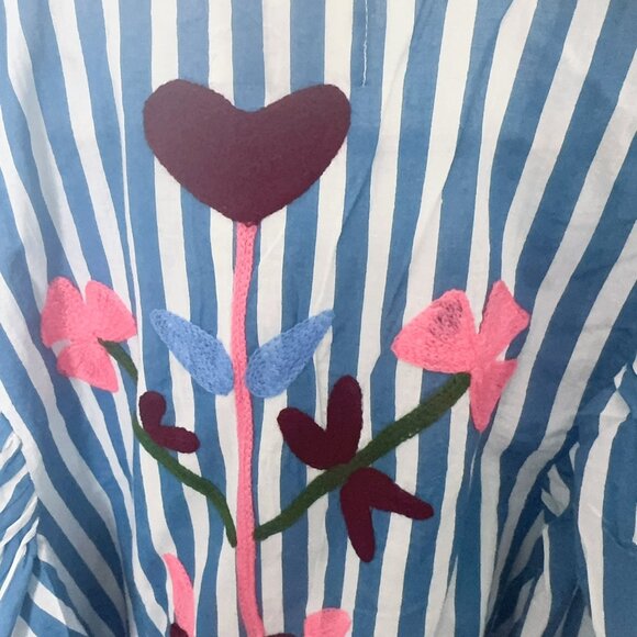 NWT Sissel Edelbo Vilja Top Blue Stripes Top Blouse - Picture 7 of 9